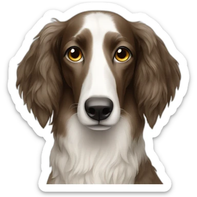 Borzoi with long ears sticker