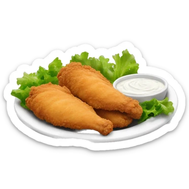 Chicken tender with ranch dressing on the side sticker