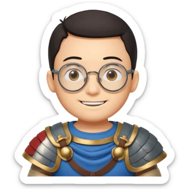 Nobita, wearing gladiator cloth, big round glassed sticker