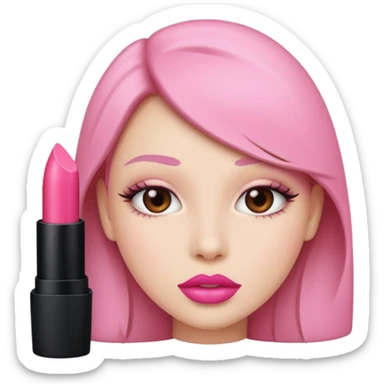 Pink lipstick sticker