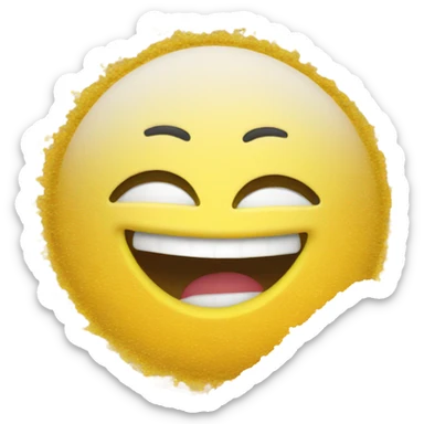 Super happy emoji with a pile of salt infront sticker