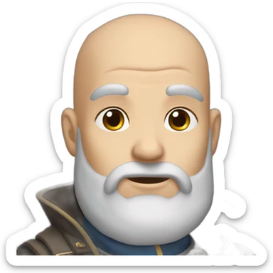 Bald gray bard sticker