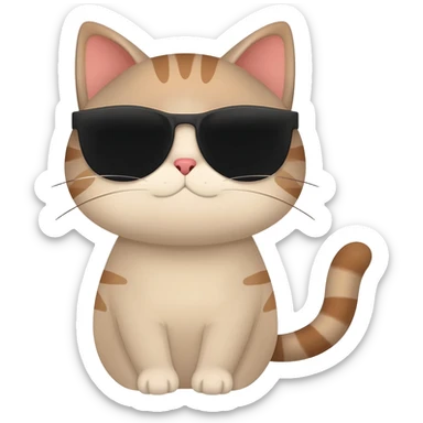 Cat wearing sunglasses sticker
