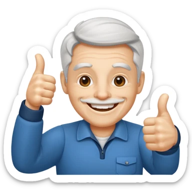 happy boomer showing thumbsup sticker