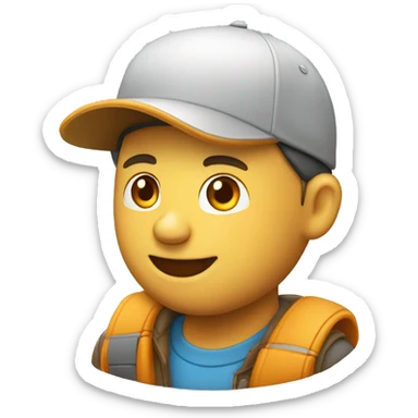 homme sourient avec casquette sticker