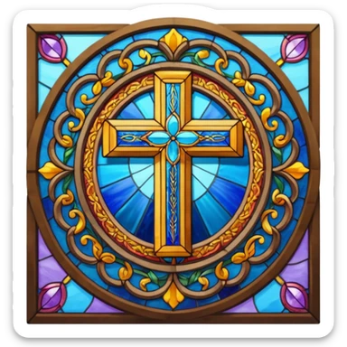 Stained glass bible sticker