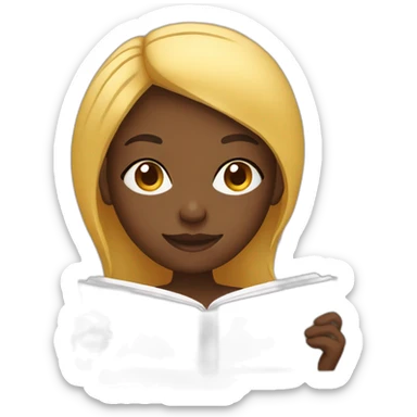 Black girl reading blog sticker