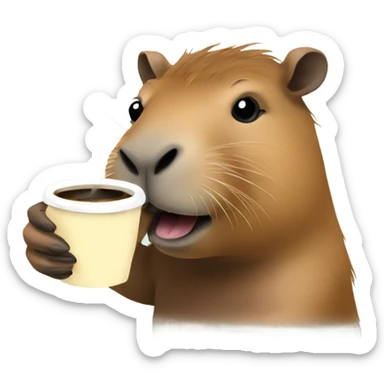 capybara drinking coffee sticker