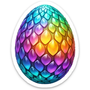 Elemental magical glowing shiny dragon egg sticker