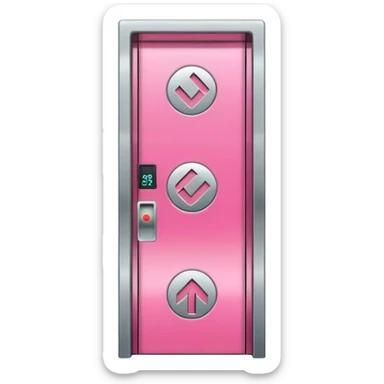 cute pink simple elevator , with up and down symbol ,make it obvious that it’s an elevator  sticker