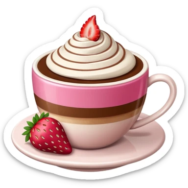 cappucino de morango 🍫 com moranguinho sticker