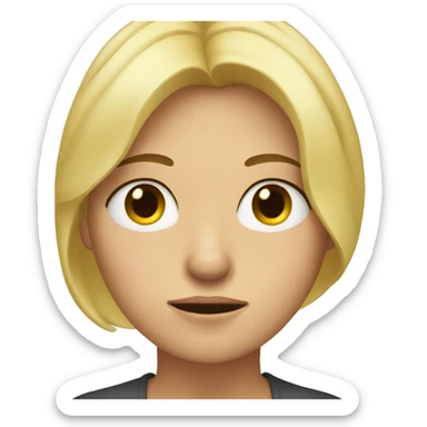 A blonde woman who places her hand on her forehead because she is frustrated sticker