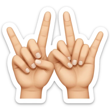 two fingers crossed in an X shape invented sign sticker