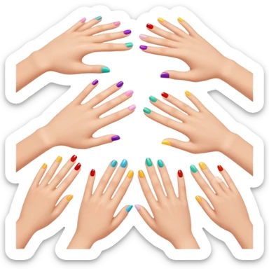 hands with nails done sticker