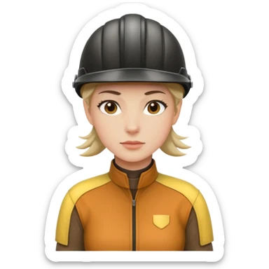  horse jockey woman face sticker