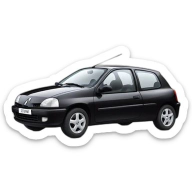 Renault Clio 1995 black sticker