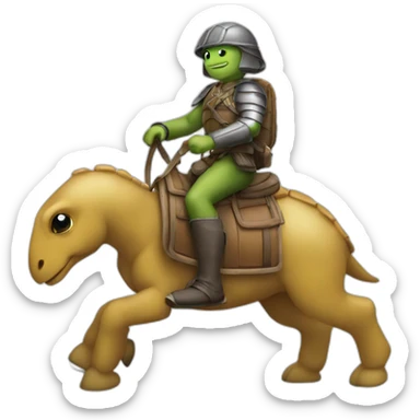 tortue sur un cheval sticker