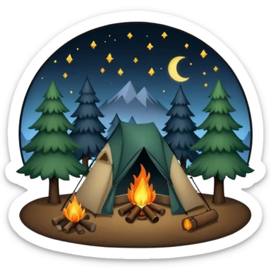 night camping sticker
