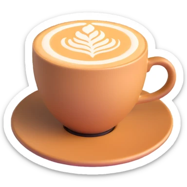 expensive artisanal latte in a cafe from upward view perspective, latte art, fancy coffee drink sticker
