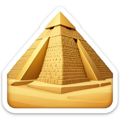 Egypt Pyramid, digital art emoji style, with professional lighting, no face on objects, white background sticker