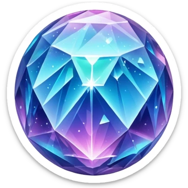 Crystal Planet, surface covered in glowing crystals. sticker