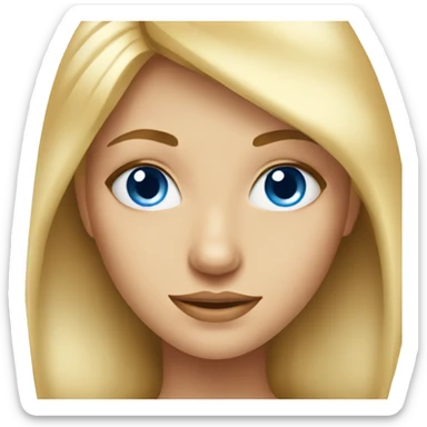 blonde girl portrait in sunlight with blue eyes sticker