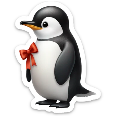 Penguin With a bow￼ sticker