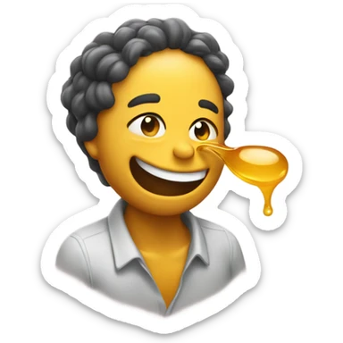 vomiting honey while smiling  sticker