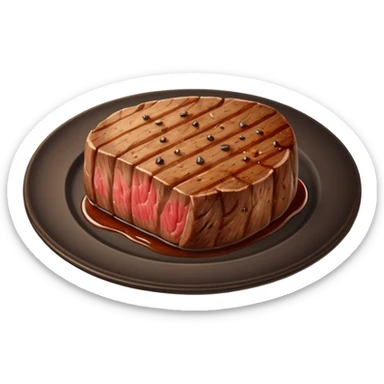 Smiling Steak on a plate sticker
