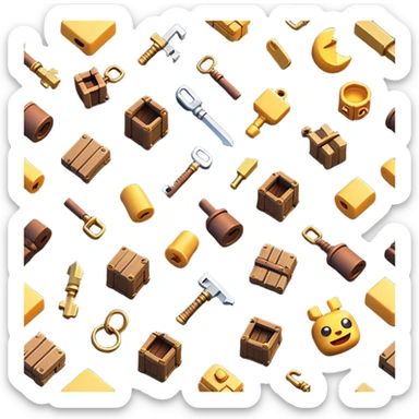Clash of Clans aesthetic: Cinematic Playful Pixel 3D Key Emoji, rendered in a 3D vector-style similar to standard emojis with minimal shading and bold, simplified shapes. A compact, distinct form with signature details, softly glowing with a pixelated adventure charm. Simplified yet unmistakably iconic, highly detailed and consistent, glowing with a soft radiance and high shine. Stylized with a touch of classic pixel-art charm and a soft glowing outline, capturing the essence of a beloved gaming relic with a friendly, playful manner! sticker