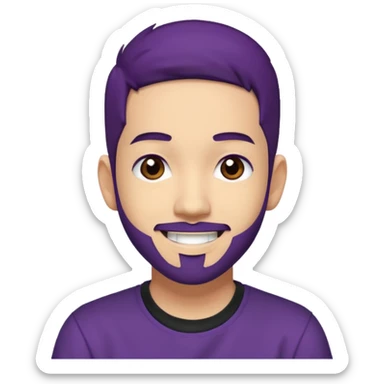 Mike Shinoda with dark purple hair, brown eyes sticker