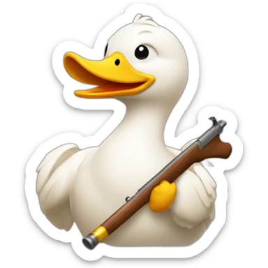 Pato con un arma sticker