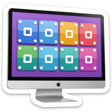 AI webflow on a computer - really complicated, sequences of squares connected to other squares, lines sticker