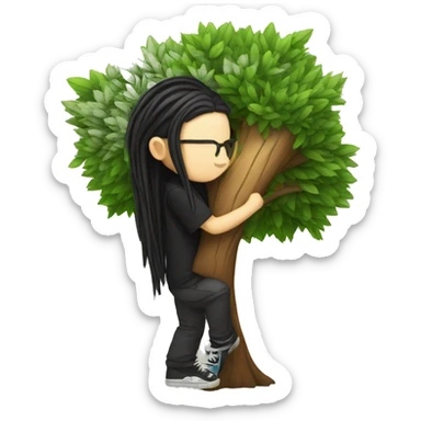 skrillex hugging a tree sticker