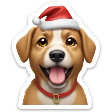 Dog with a Chirsmas hat sticker