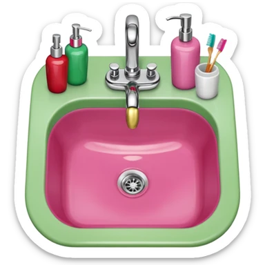 A sink at the hair salon (Pink/Green/Red) sticker