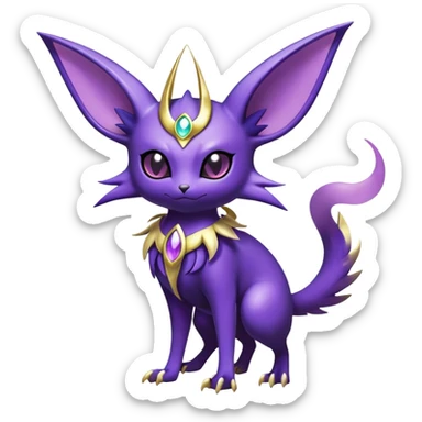 Shiny Exotic Badass Royal Divine Mysterious Gothic Noibat-Espeon-Pokémon-Fakémon-hybrid-creature (full body) sticker
