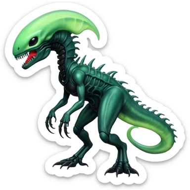 Shiny Glowing Bioluminescent Translucent Luminescent ET-Venom-Xenomorph-Amaura-Aurora-Gible-Purloin-Pokémon (full body) sticker