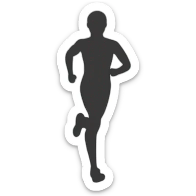 person-running-white-borders-outline sticker