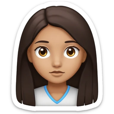 girl with light brown skin, dark eyes and dark straight long hair sticker