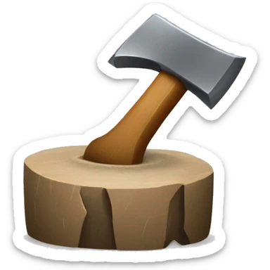 sharpening an axe on a grindstone sticker