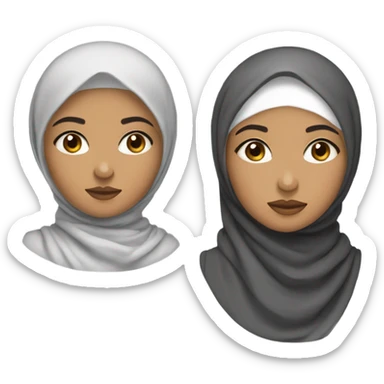 hijabi brown asian girl narow eyebrows small puff lips and round face and almond eyes sticker