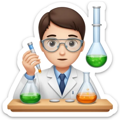 laboratory researcher analyzing dish. sticker