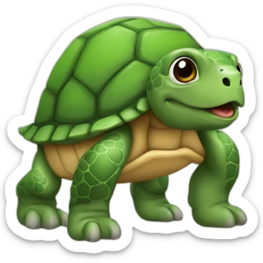 Tortue sur un chien sticker