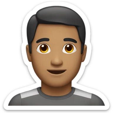 a man with short hair cut and circle header and black hair sticker