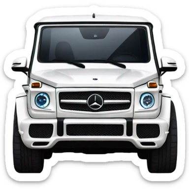 White Mercedes gwagon back sticker