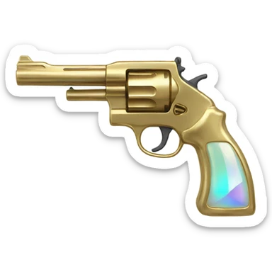 opal crystal gemstone gold gun sticker