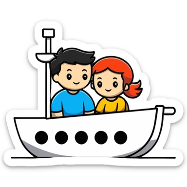 couple in love on a ship sticker
