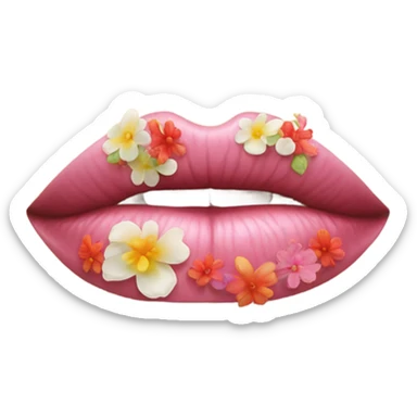lips flowers sticker