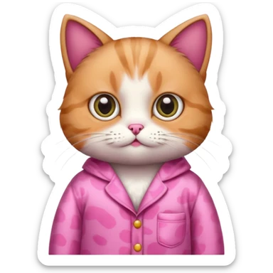 Cat whit pink pijama ￼ sticker